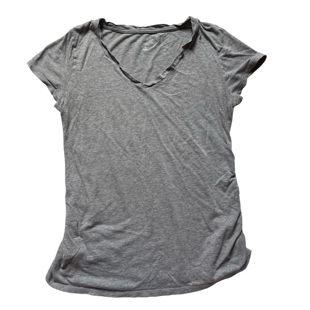 Isabel Maternity Light Gray V-Neck Tee Shirt